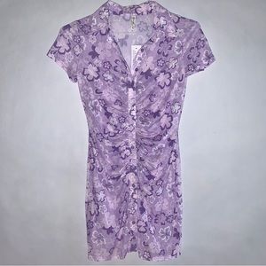 PacSun Mesh Button Up Collared Mini Dress